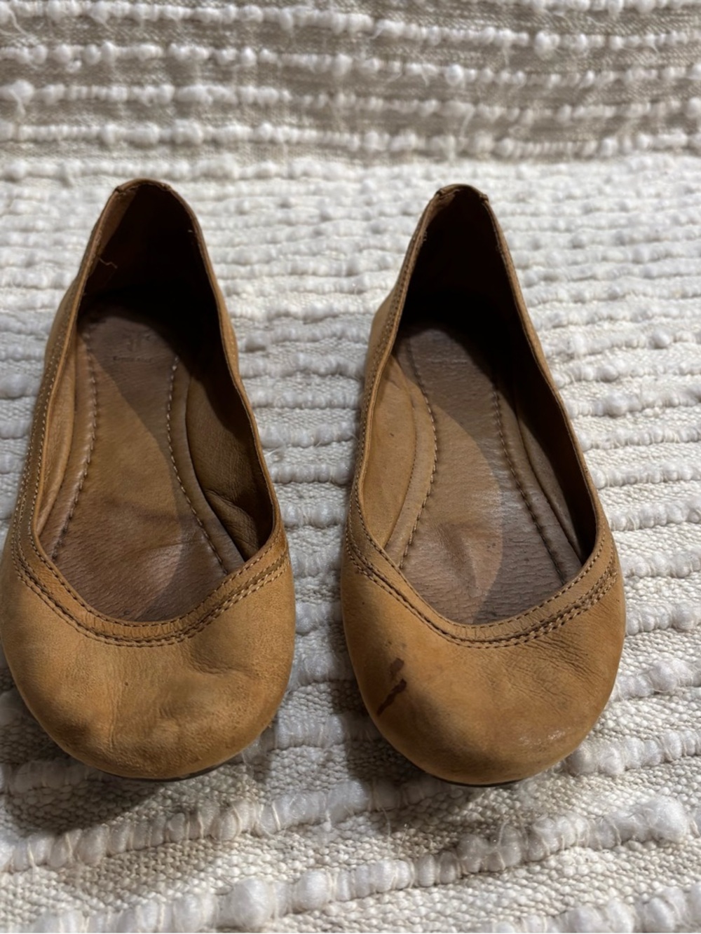 Frye Women's Cognac Leather Ballet Flats - Picture 2 of 5